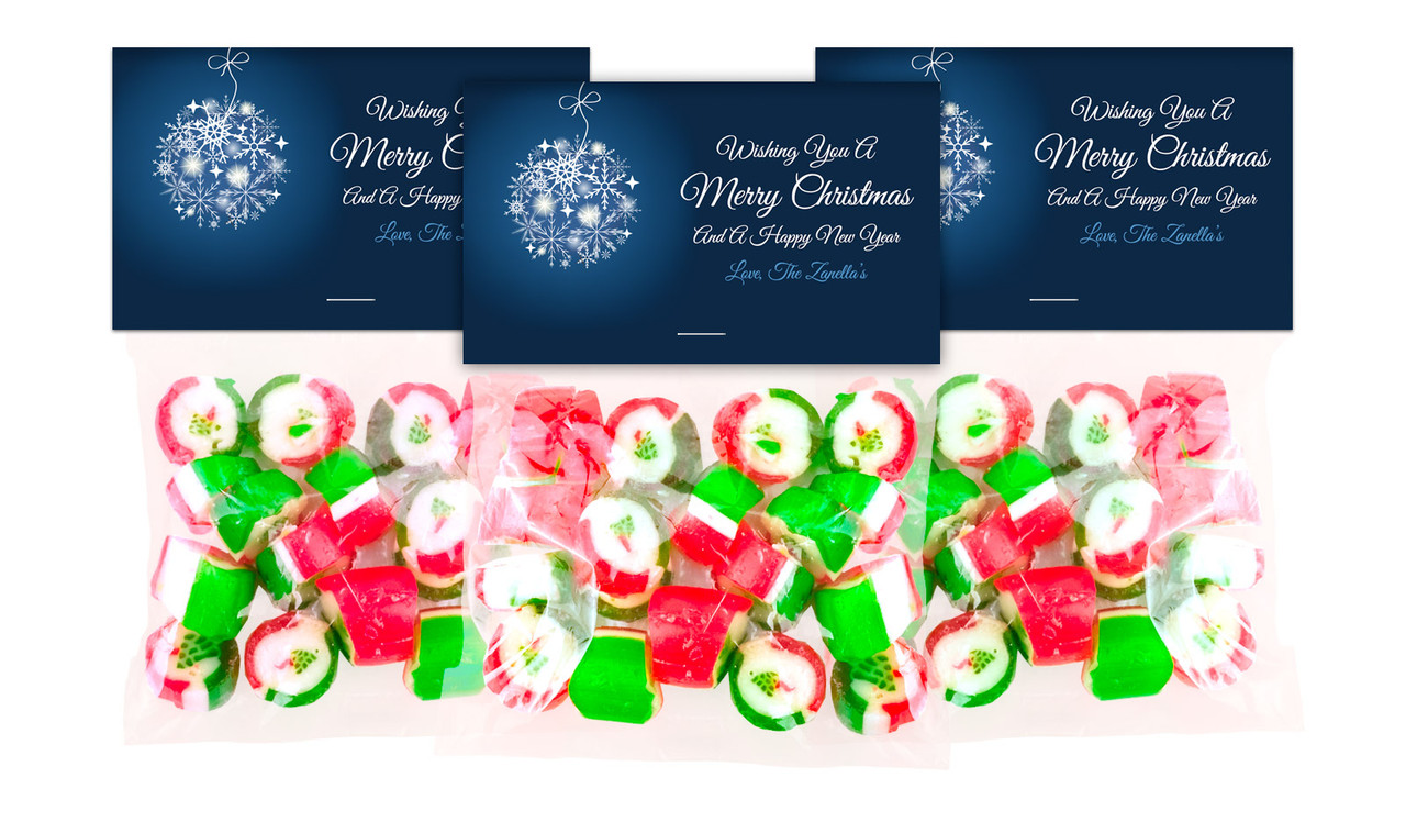 Blue Ornament Festive Rock Candy Bags
