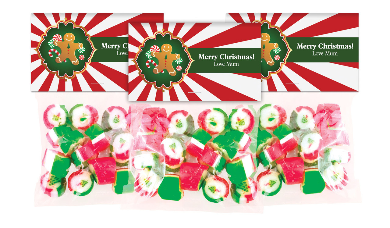 Gingerbread Man Festive Rock Candy Bags