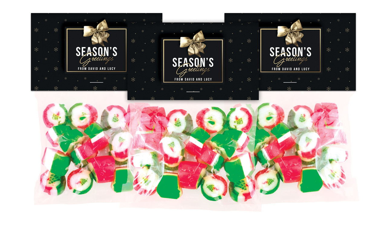 Glossy Gift - Black Festive Rock Candy Bags