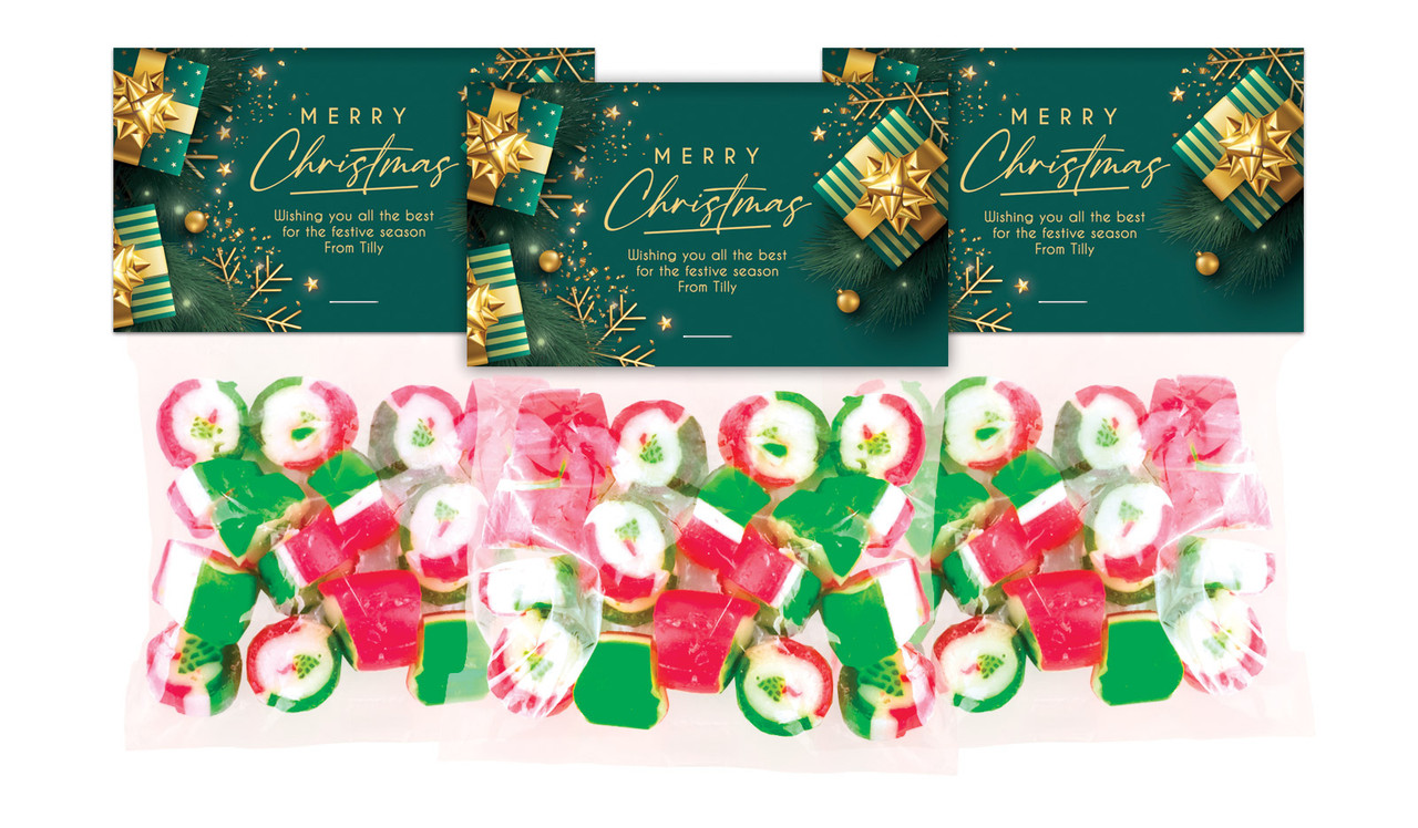 Green And Gold Gifts Festive Rock Candy Bags
