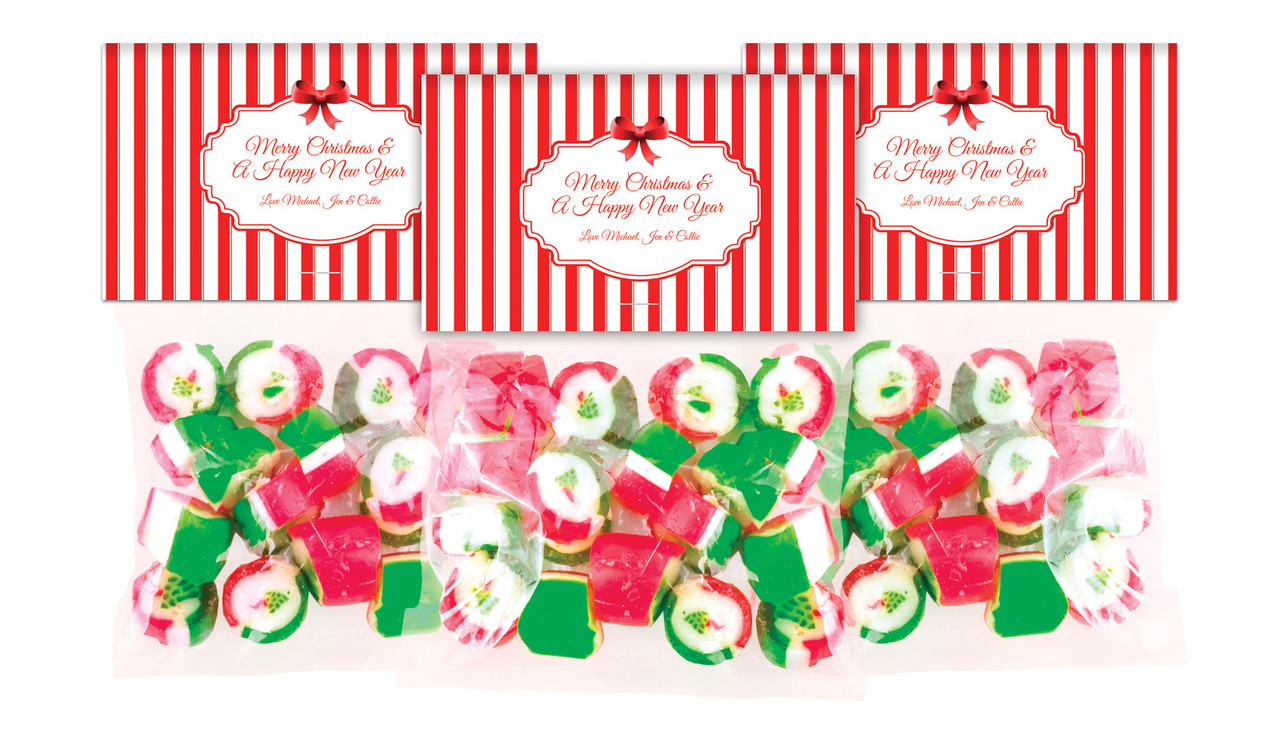 Red Stripe Festive Rock Candy Bags