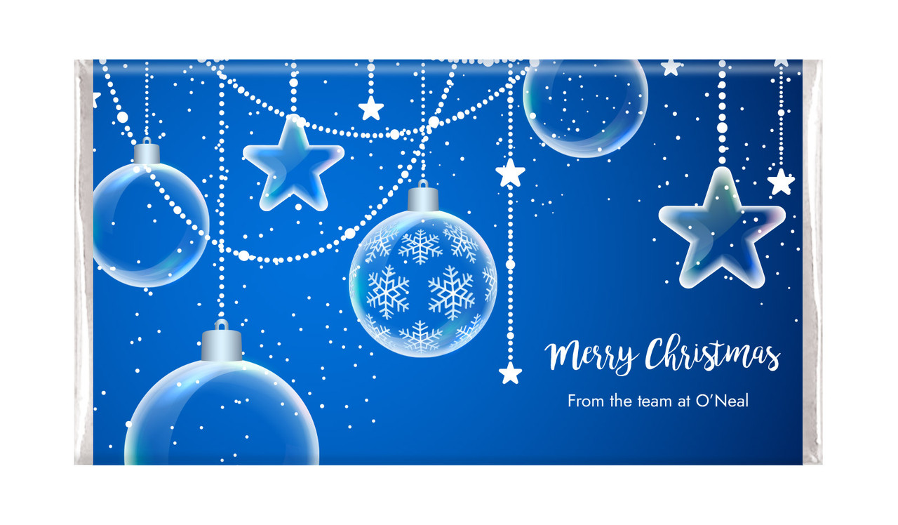 Crystal Baubles Personalised Christmas Chocolate Bar