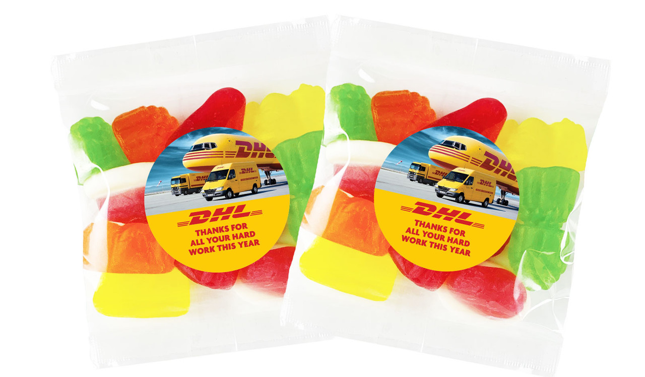 Yellow example of Courier Transport Branded Lolly Bags (Choice Of Fillings)