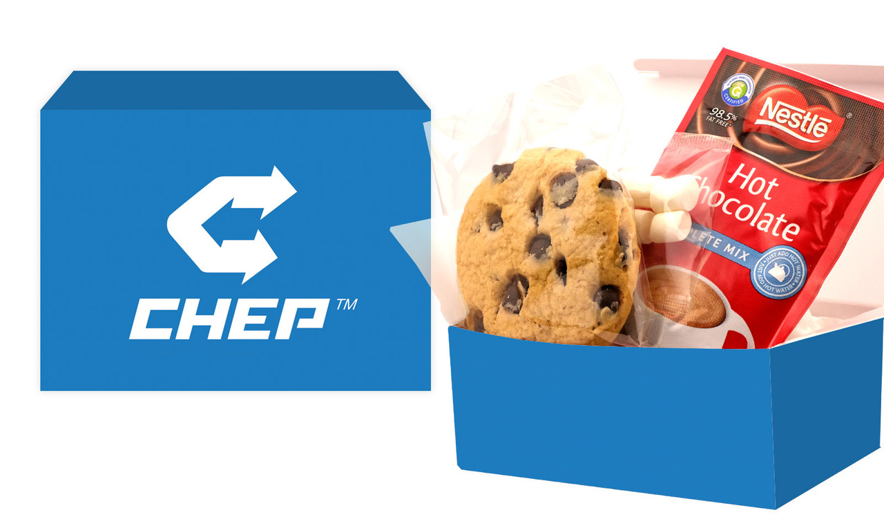 Blue example of Branded Courier Transport Hot Chocolate Morning Tea Kit