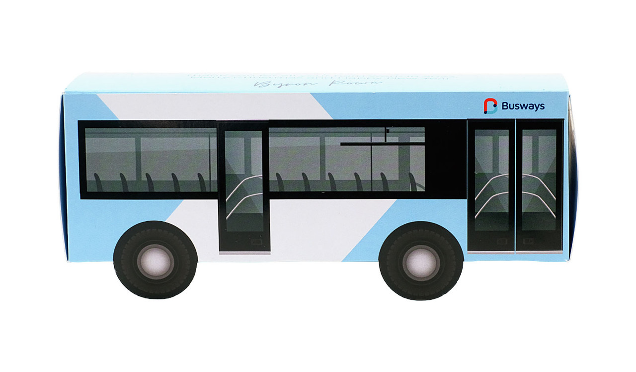 Side on profile - Big Bus Box With Personalised Message