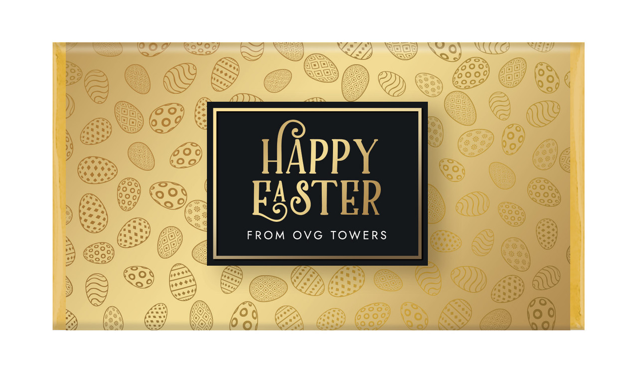 Bold Gold Personalised Easter Chocolate Bars