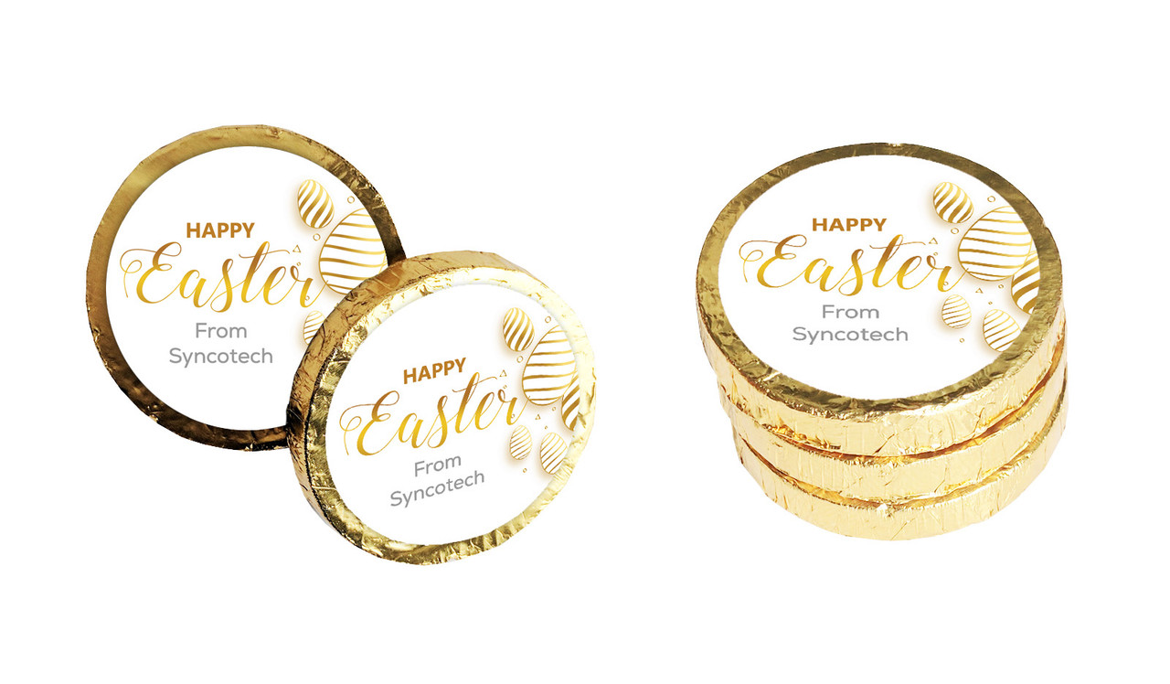 Bright Shiny Eggs Custom Easter Chocolate Coins (Gold Or Silver)