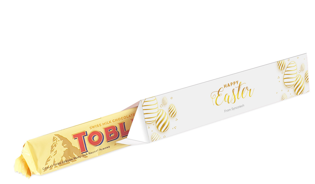 Bright Shiny Eggs Personalised Easter Toblerone Bar In A Box