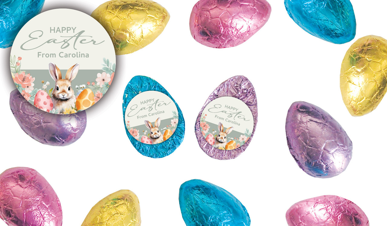 Forest Rabbit Personalised Chocolate Half Easter Eggs
