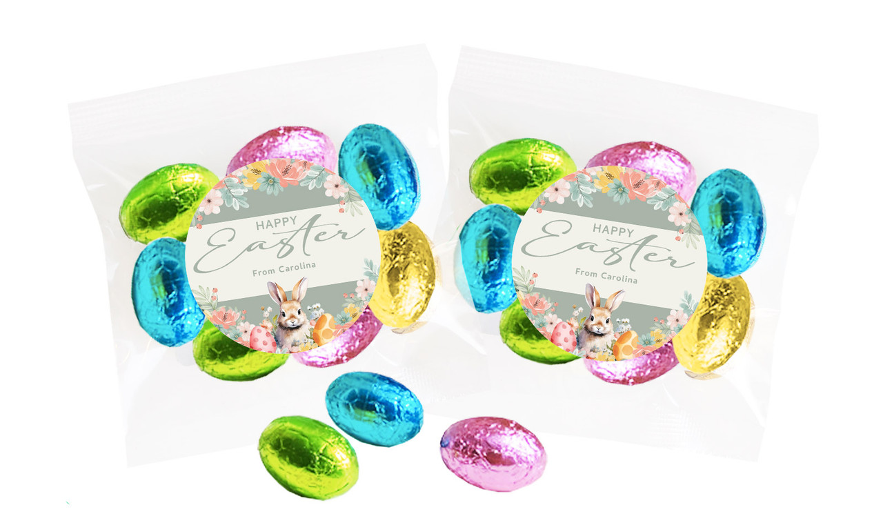 Forest Rabbit Personalised Bag Of Easter Eggs