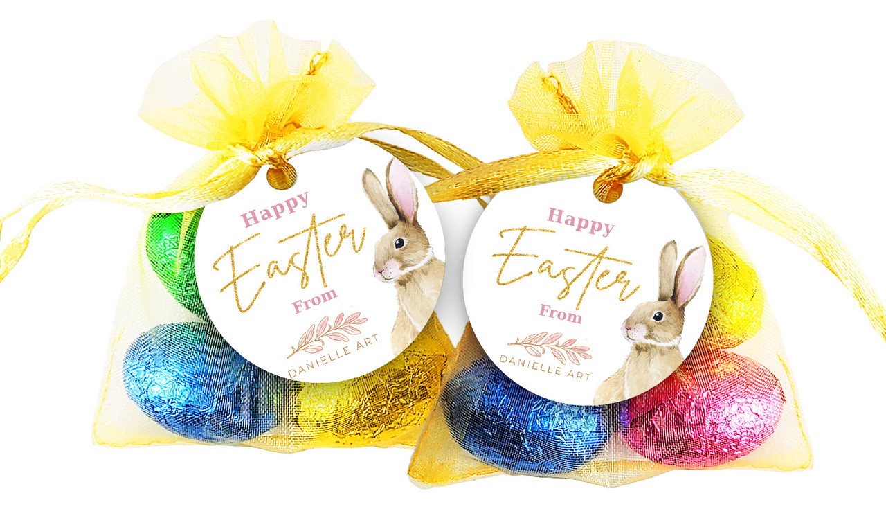 Perfect Bunny Easter Egg Organza Bag With Tag