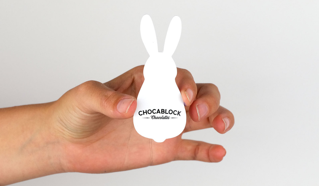 Hand held example of bunny cards