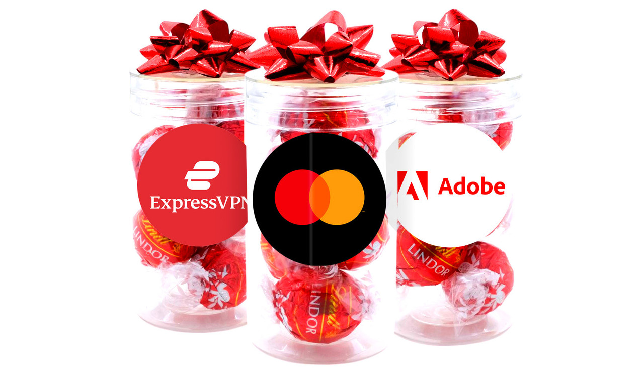 Branded Long Lolly Jar With Lindt Lindor Balls