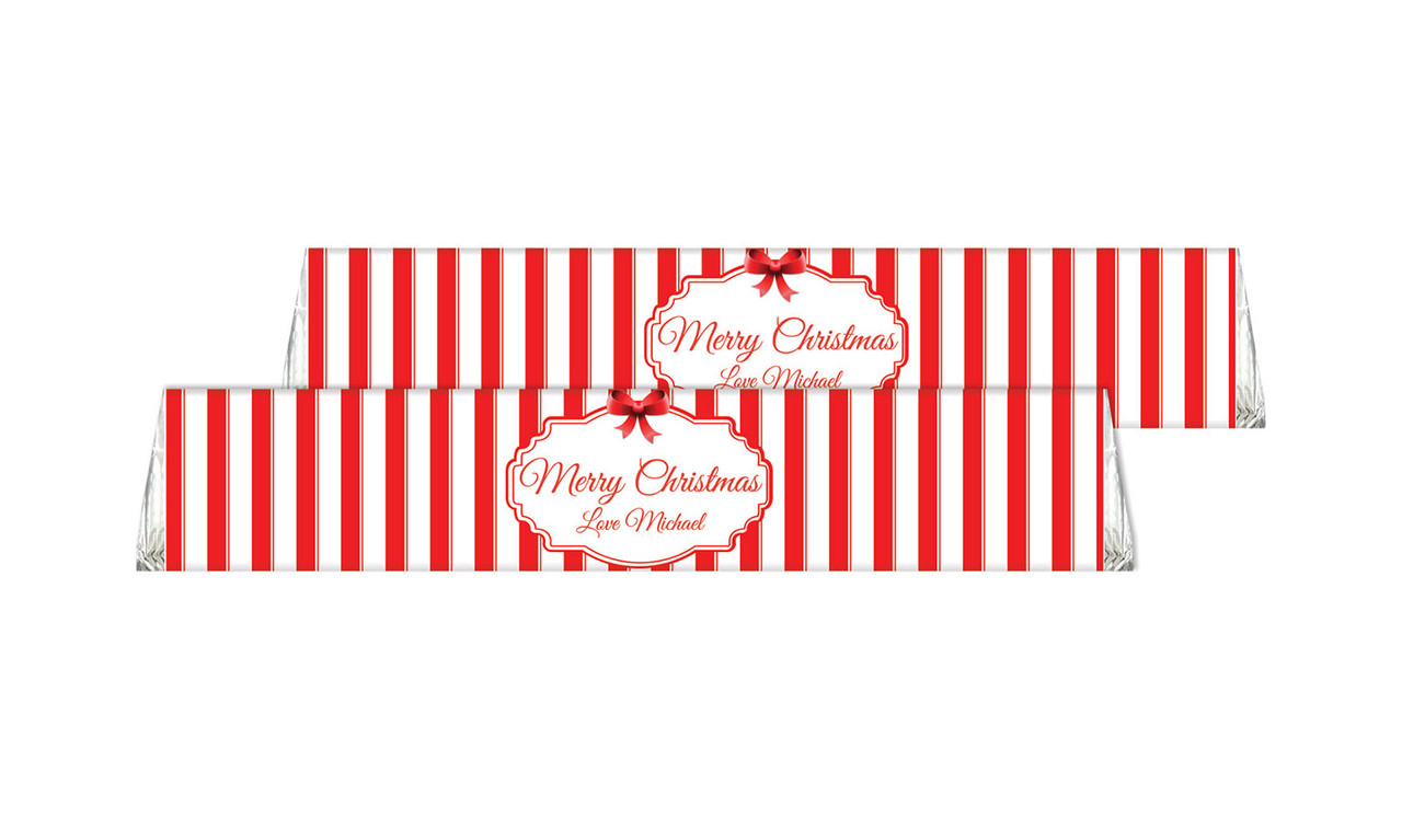 Stripes In Red Personalised Christmas Toblerone Chocolates 50g