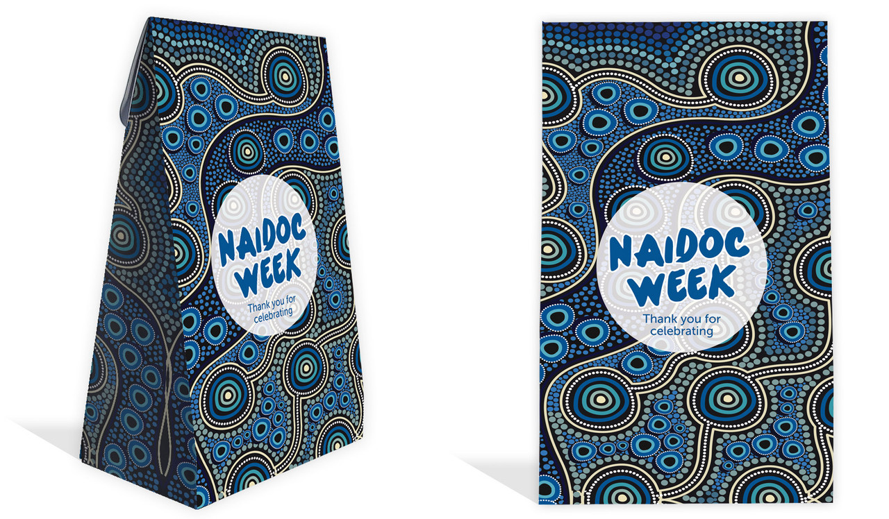 Blue National NAIDOC Week Personalised Gusset Favour Bag