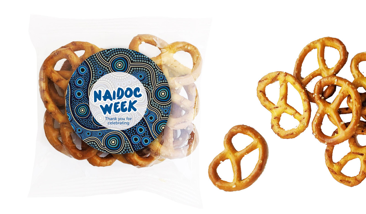 Blue National NAIDOC Week Personalised Bag Of Pretzels
