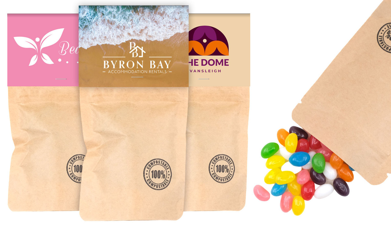 Eco Lolly Bag With Topper And Jelly Beans