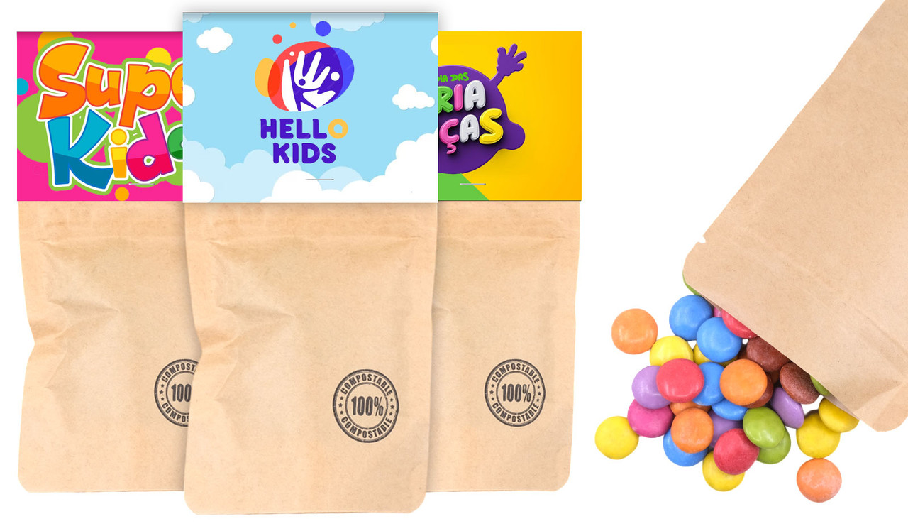 Eco Lolly Bag With Topper And Smarties