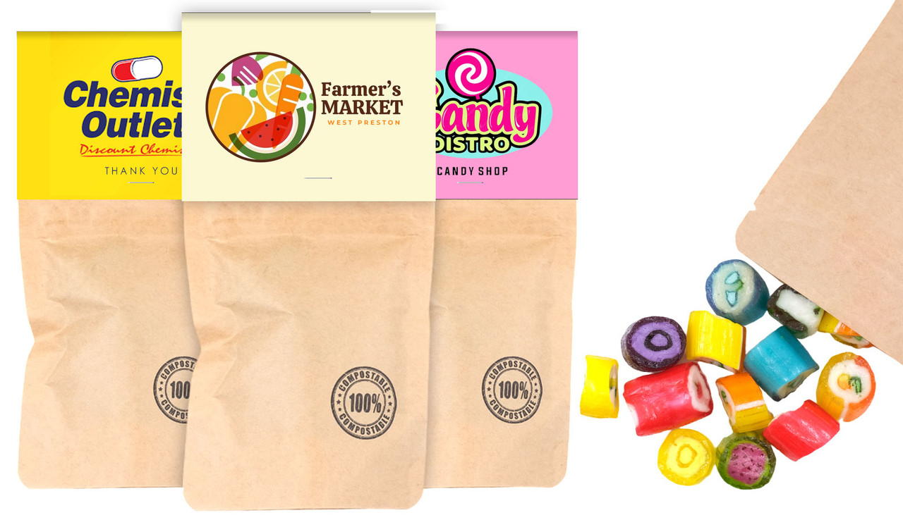 Eco Lolly Bag With Topper And Rock Candy 50g