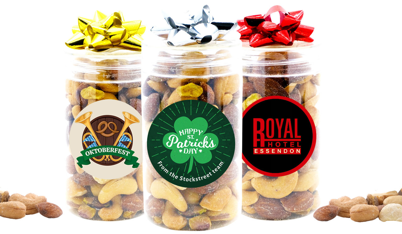 Long Lolly Jar Filled With Mixed Nuts 150g