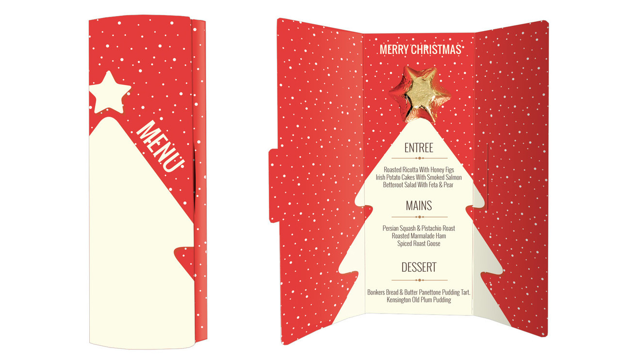 Christmas Menu Personalised Chocolate Christmas Card