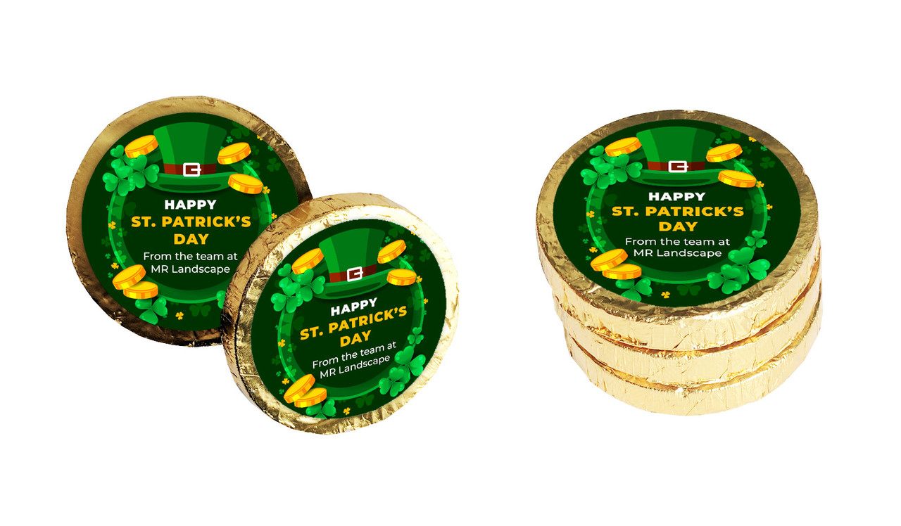 Fun Personalised St Patrick's Day Chocolate Coins