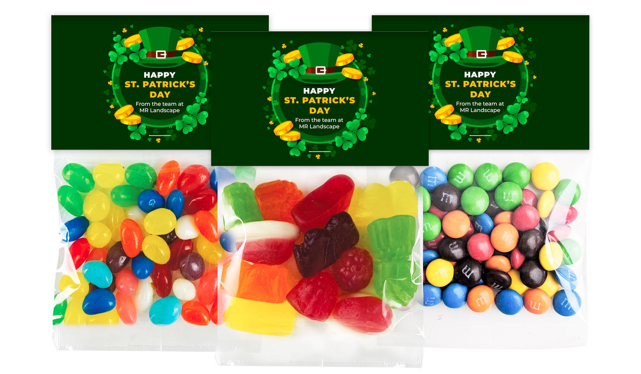 Fun Personalised St Patrick's Day Lolly Bag With Topper