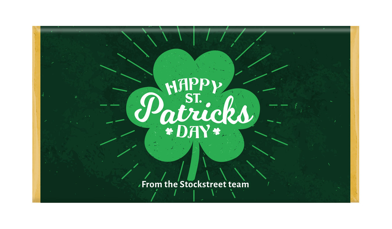 Shamrock Personalised St Patrick's Day Chocolate Bars