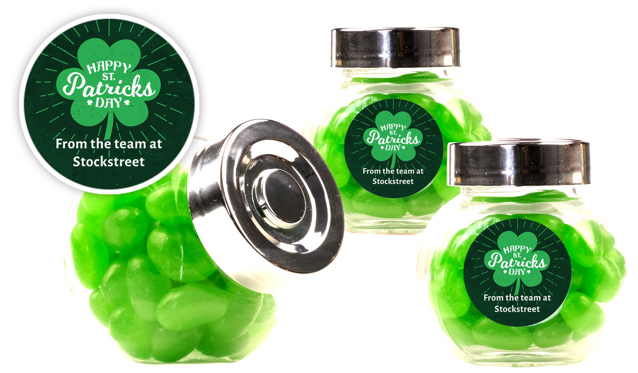 Shamrock Personalised St Patrick's Day Mini Candy Jar
