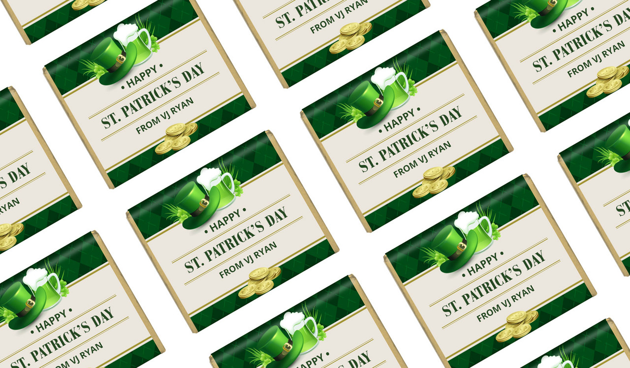 Argyle Personalised St Patrick's Day Mini Chocolate