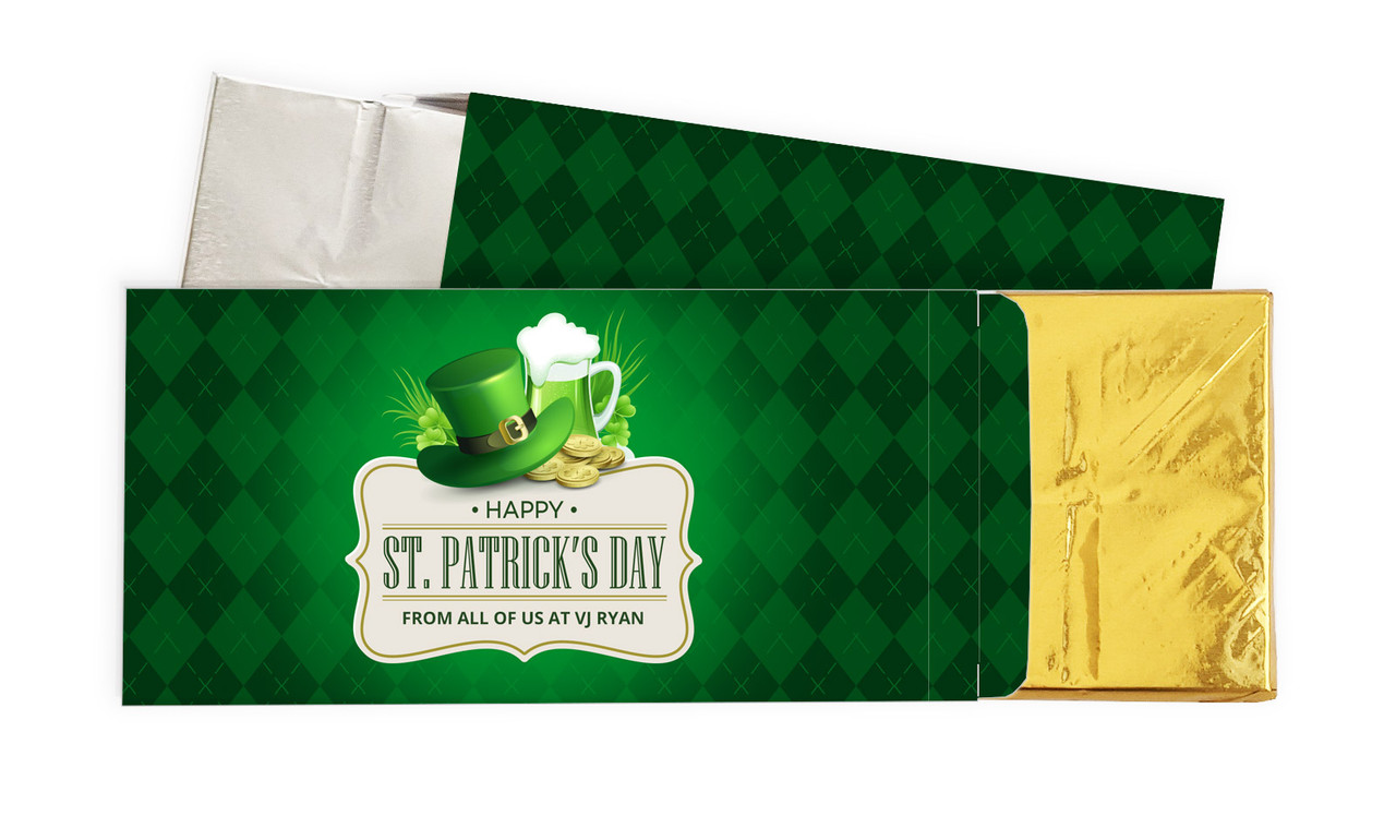 Argyle Personalised St Patrick's Day Chocolate Bar In A Box