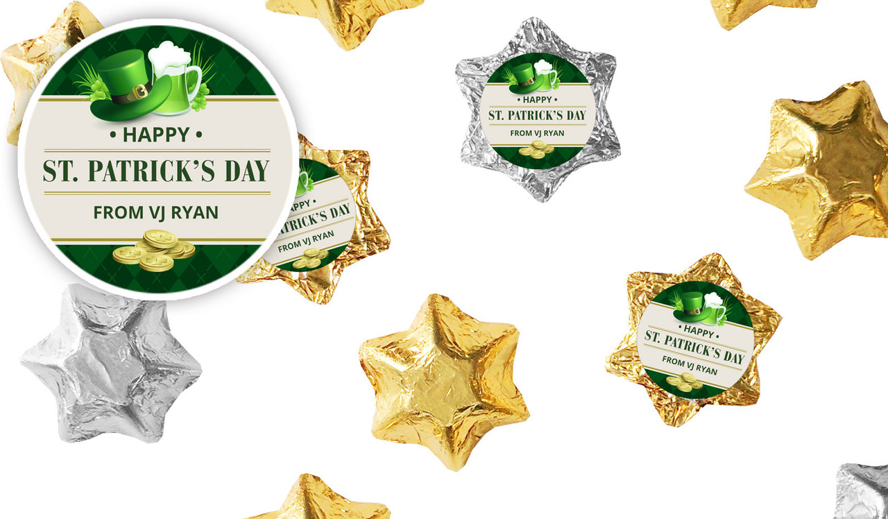 Argyle Personalised St Patrick's Day Foil Chocolate Stars