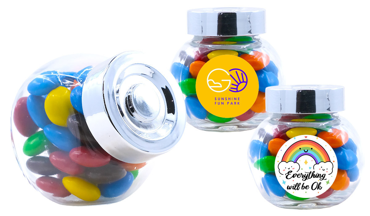 Mini Candy Jars With M&Ms