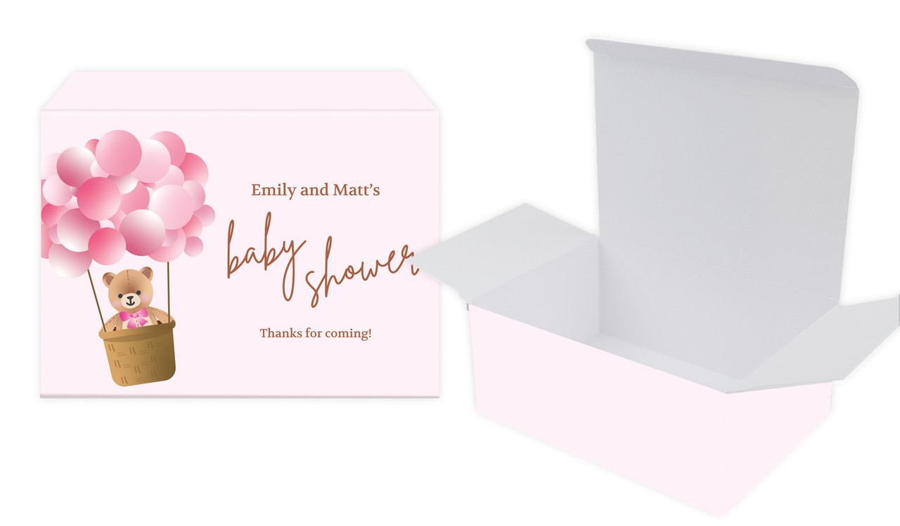 Teddy Bear Pink Baby Shower Personalised Tuck Gift Box