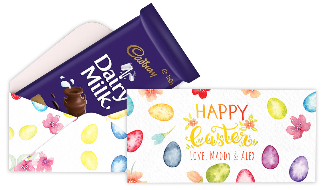 Water Colour Eggs Easter Custom Cadbury Bar Box (Box Only)