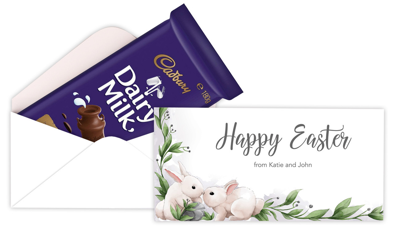 Bunny Kiss Personalised Cadbury Bar Box (Box Only)