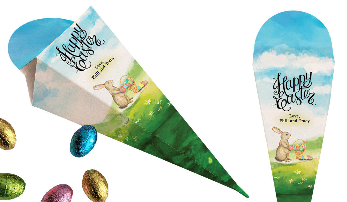 Bunny And Basket Personalised Carrot Box