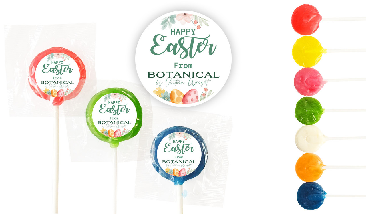Botanical Eggs Personalised Mini Lollipops