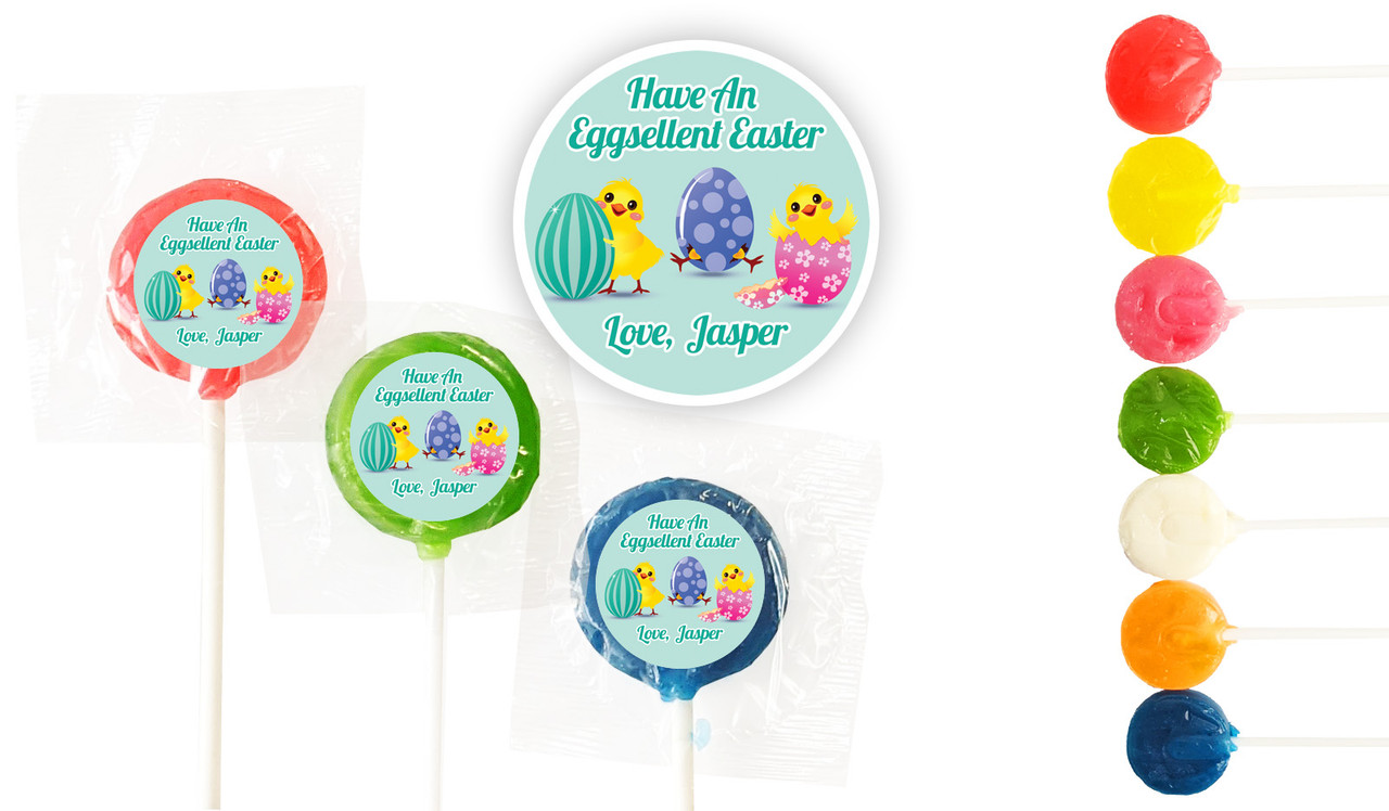 Chickens Hatching Easter Personalised Mini Lollipops