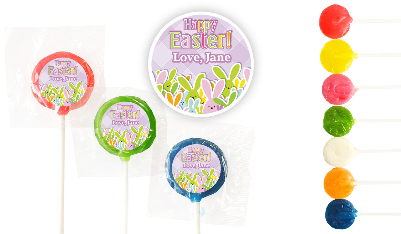 Fluffle Of Bunnies Personalised Mini Lollipops