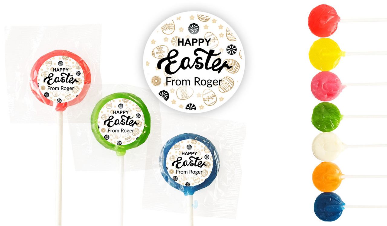 Sophisticated Happy Easter Custom Mini Lollipops