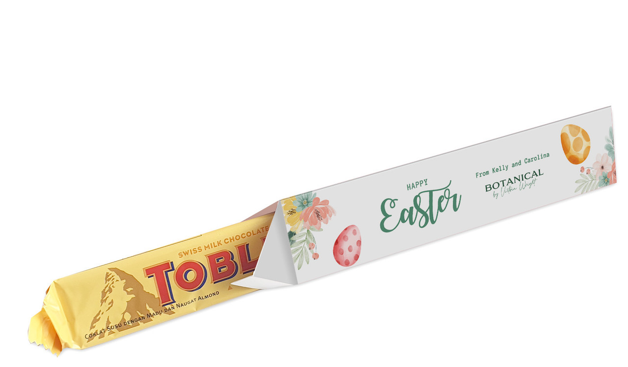 Botanical Eggs Personalised Toblerone Bar Box