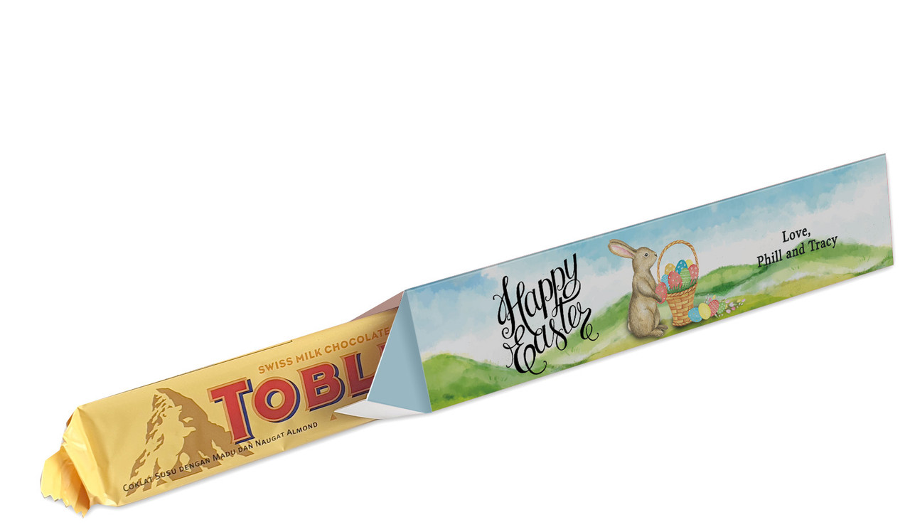 Bunny And Basket Personalised Toblerone Bar Box