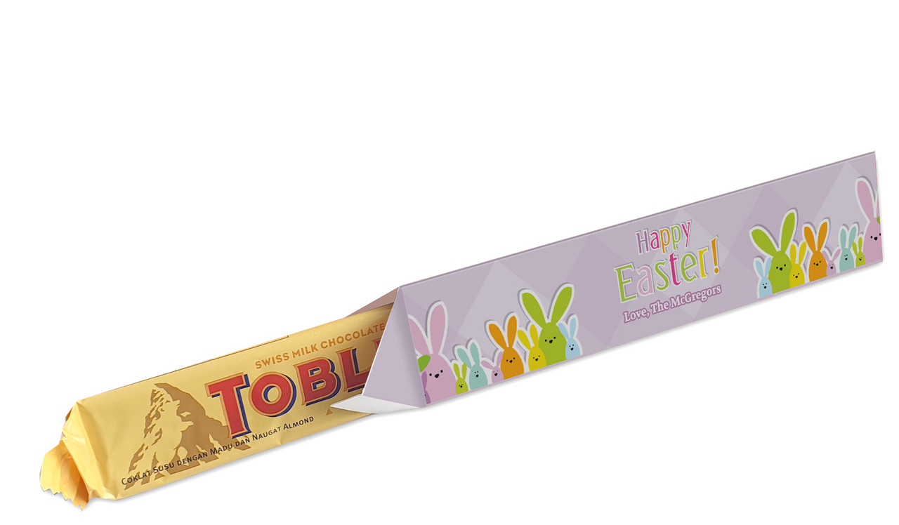 Fluffle Of Bunnies Personalised Toblerone Bar Box