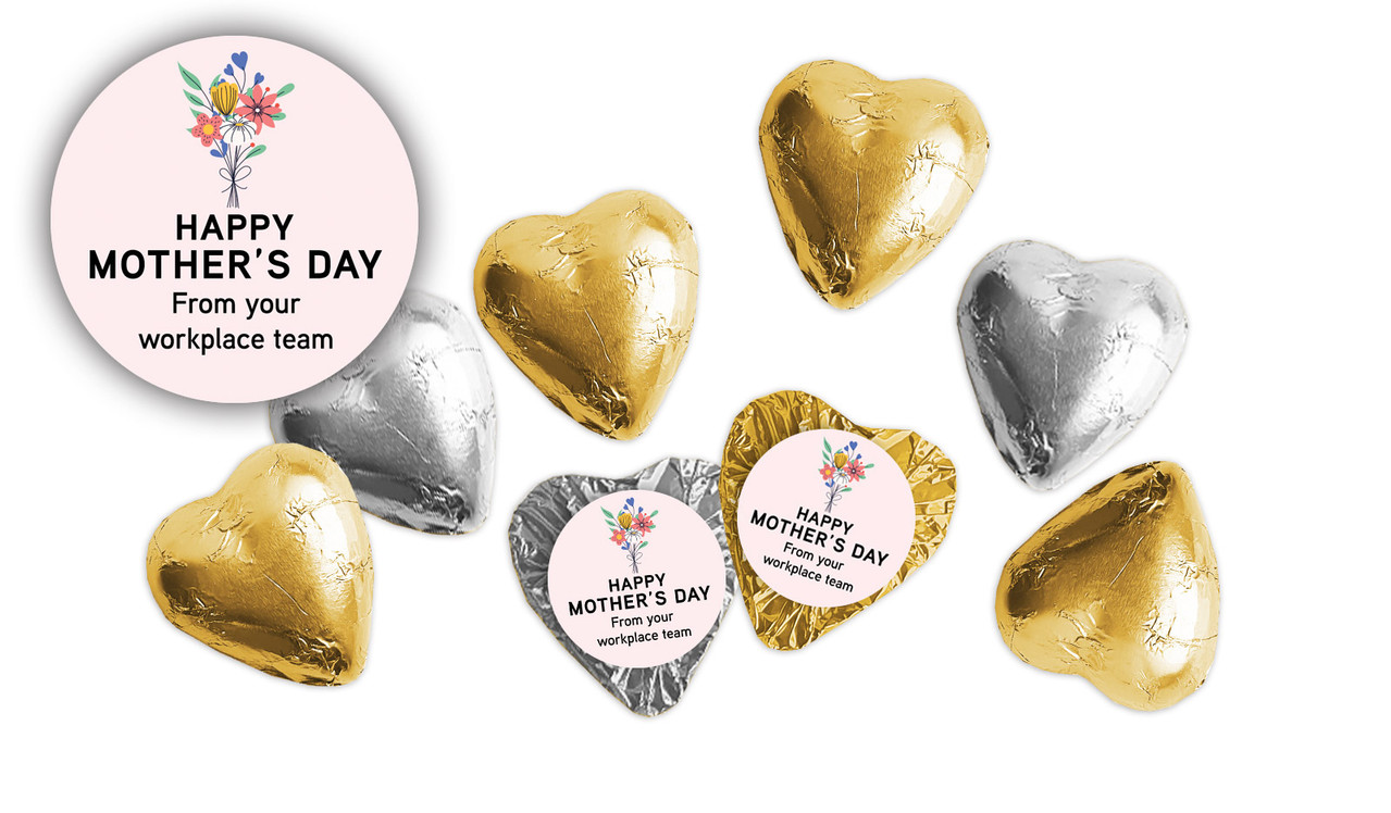 Pretty Bunch Mothers Day Personalised Foil Chocolate Hearts