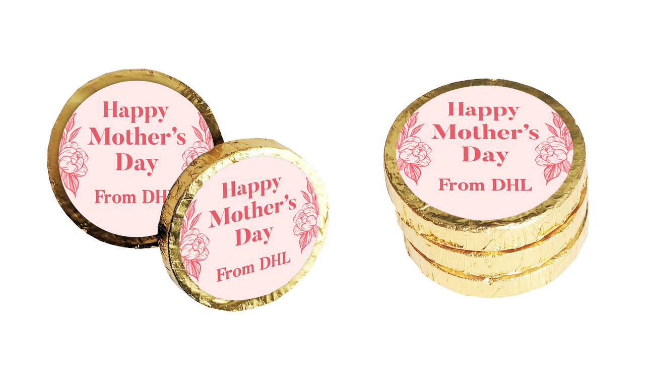 Sketched Roses Mothers Day Chocolate Coin