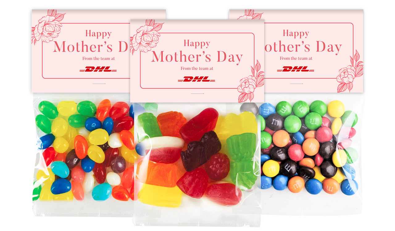 Sketched Roses Mothers Day Personalised Lolly Bag With Topper