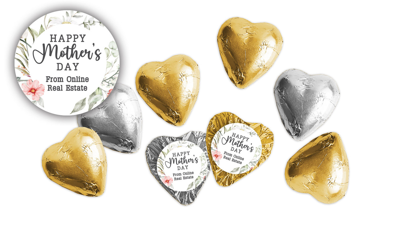 Native Flora Mothers Day Personalised Foil Chocolate Hearts