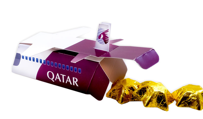 Add chocolates to your airplane boxes