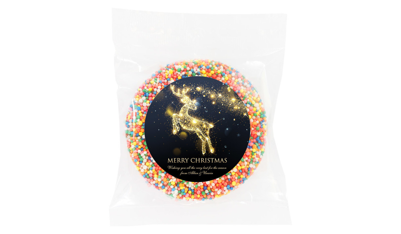 Glowing Reindeer Christmas Personalised Chocolate Freckle